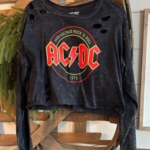 AC/DC Black Graphic Long Sleeve Shirt